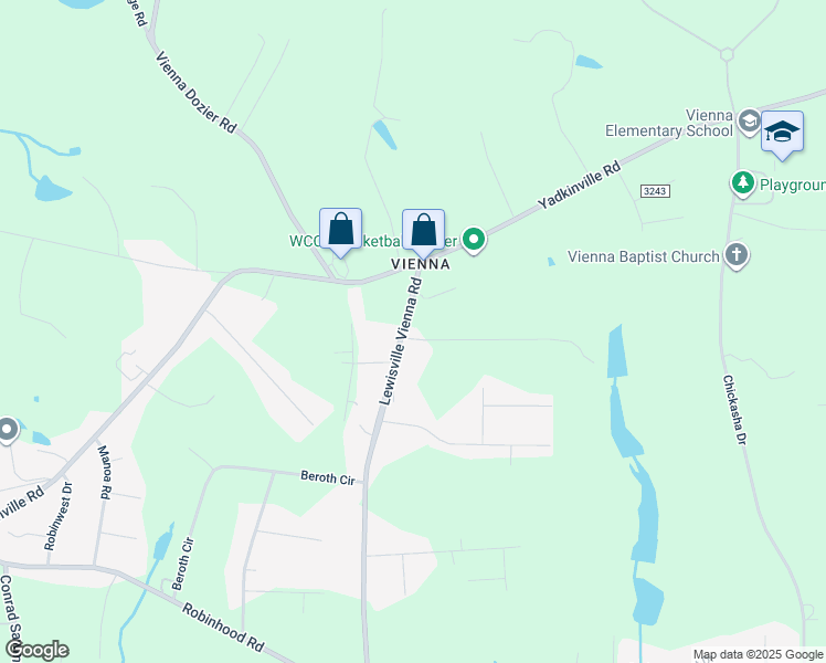 map of restaurants, bars, coffee shops, grocery stores, and more near 1769 Lewisville Vienna Road in Lewisville