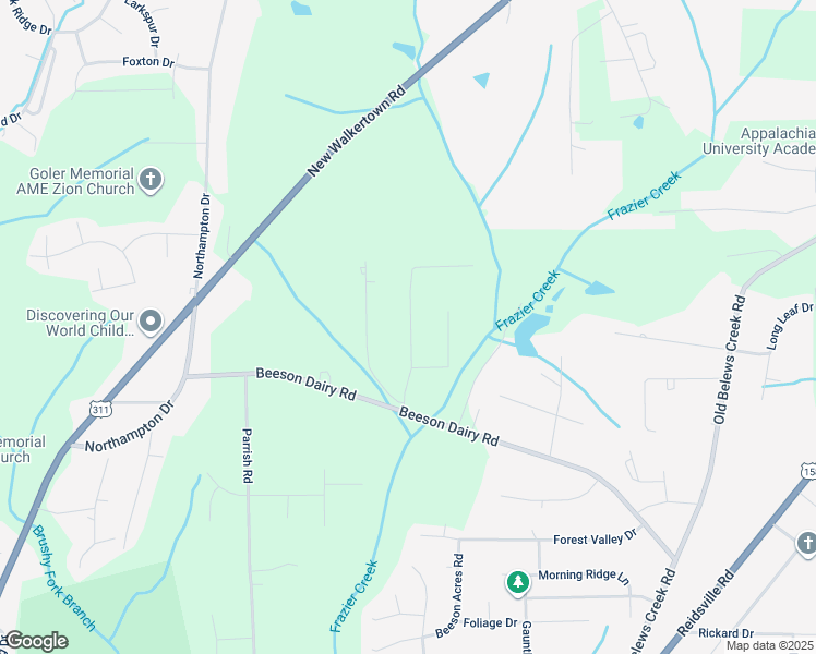 map of restaurants, bars, coffee shops, grocery stores, and more near 3750 Tulip Drive in Winston-Salem