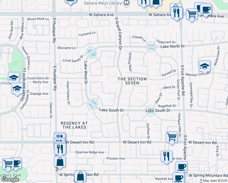map of restaurants, bars, coffee shops, grocery stores, and more near 3100 Forest Lake Street in Las Vegas