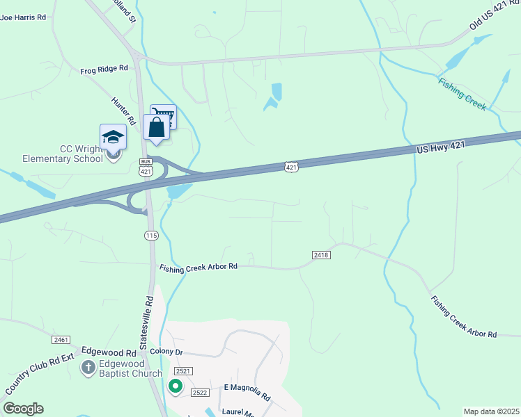 map of restaurants, bars, coffee shops, grocery stores, and more near Holly Mountain Farm Road in Wilkesboro