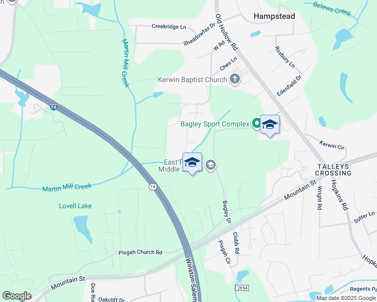 map of restaurants, bars, coffee shops, grocery stores, and more near 1315 Driftwood Acres Drive in Kernersville