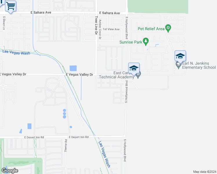 map of restaurants, bars, coffee shops, grocery stores, and more near 6468 Za Zu Pitts Avenue in Las Vegas