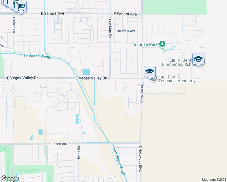 map of restaurants, bars, coffee shops, grocery stores, and more near 6414 Za Zu Pitts Avenue in Las Vegas