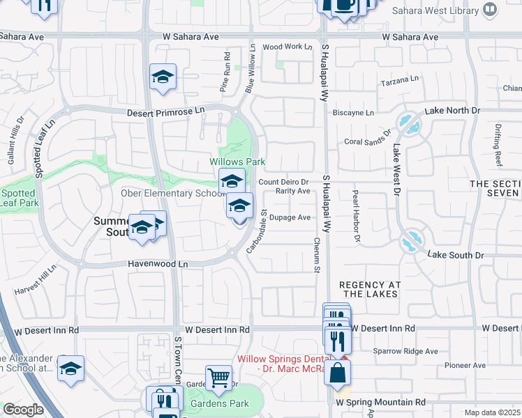 map of restaurants, bars, coffee shops, grocery stores, and more near 3041 Carbondale Street in Las Vegas