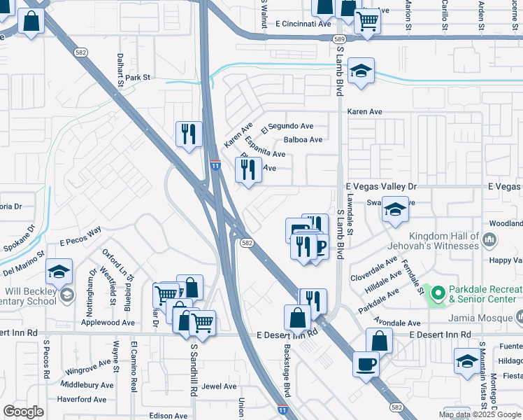 map of restaurants, bars, coffee shops, grocery stores, and more near 2974 Torreon Lane in Las Vegas