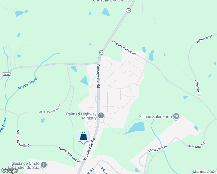 map of restaurants, bars, coffee shops, grocery stores, and more near 372 Donelson Way in Burlington