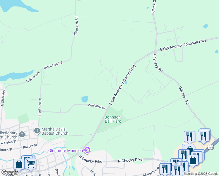 map of restaurants, bars, coffee shops, grocery stores, and more near 1016 Battle Ridge in Jefferson City