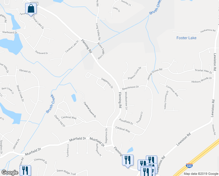 map of restaurants, bars, coffee shops, grocery stores, and more near 3747 Sagamore Drive in Greensboro