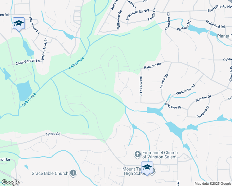 map of restaurants, bars, coffee shops, grocery stores, and more near 906 Chuppway Court in Winston-Salem