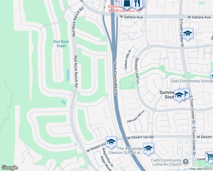 map of restaurants, bars, coffee shops, grocery stores, and more near 2957 Red Springs Drive in Las Vegas