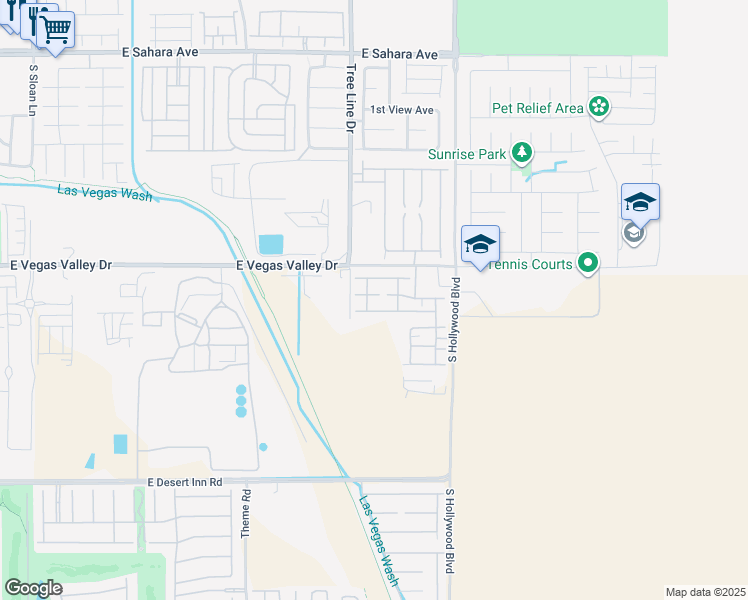 map of restaurants, bars, coffee shops, grocery stores, and more near 6433 Buck Jones Avenue in Las Vegas