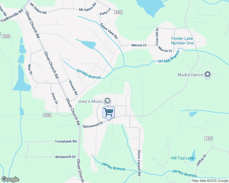 map of restaurants, bars, coffee shops, grocery stores, and more near 2804 Monarch Way in Winston-Salem