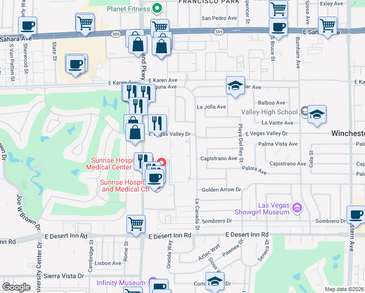 map of restaurants, bars, coffee shops, grocery stores, and more near in Winchester