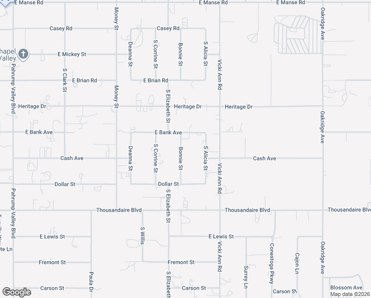 map of restaurants, bars, coffee shops, grocery stores, and more near 5701 Bonnie Street in Pahrump