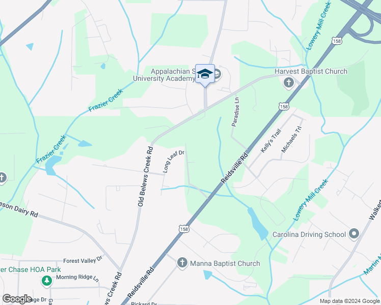 map of restaurants, bars, coffee shops, grocery stores, and more near 4691 Palace Avenue in Winston-Salem