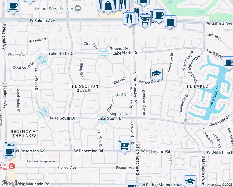 map of restaurants, bars, coffee shops, grocery stores, and more near 3013 Periscope in Las Vegas