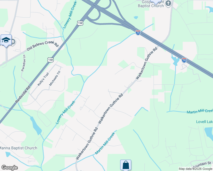 map of restaurants, bars, coffee shops, grocery stores, and more near 3958 Idol Farm Road in Winston-Salem