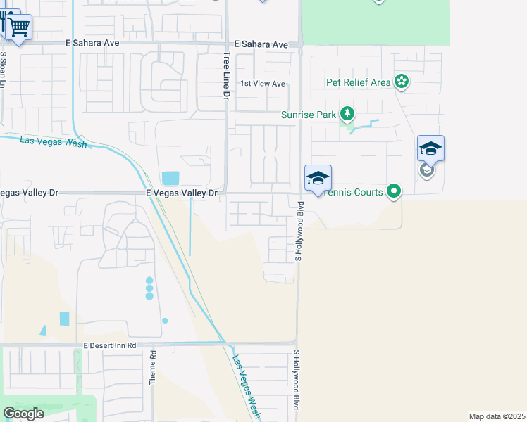 map of restaurants, bars, coffee shops, grocery stores, and more near 6459 Burns Allen Avenue in Las Vegas