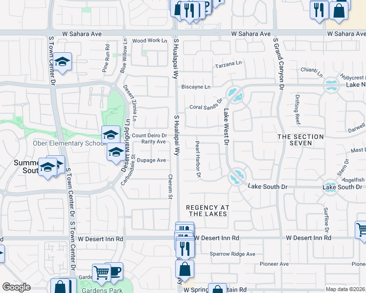 map of restaurants, bars, coffee shops, grocery stores, and more near 3014 Cherum Street in Las Vegas