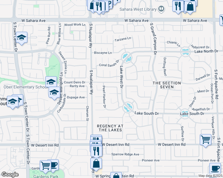 map of restaurants, bars, coffee shops, grocery stores, and more near 9913 Barrier Reef Drive in Las Vegas