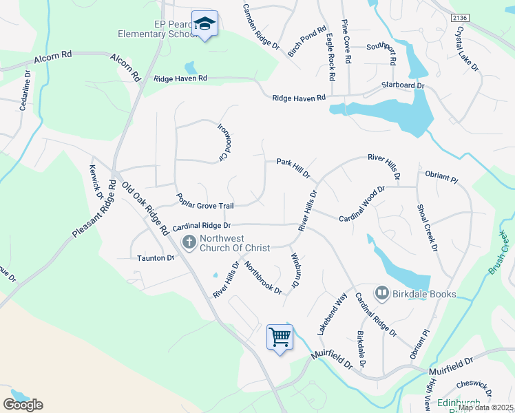 map of restaurants, bars, coffee shops, grocery stores, and more near 3999 Wild Cherry Court in Greensboro