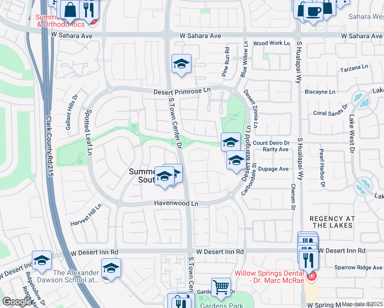 map of restaurants, bars, coffee shops, grocery stores, and more near 10575 Regal Stallion Avenue in Las Vegas