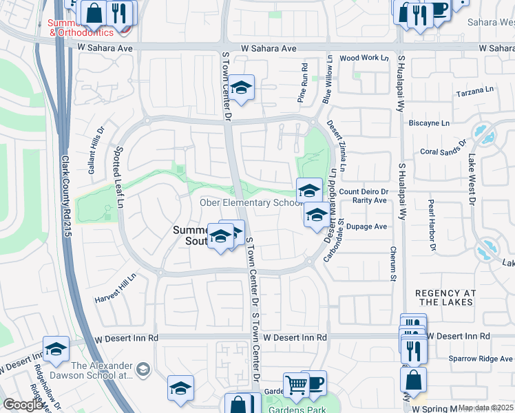 map of restaurants, bars, coffee shops, grocery stores, and more near 10575 Regal Stallion Avenue in Las Vegas