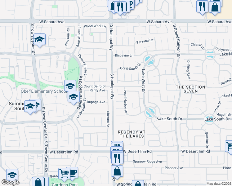 map of restaurants, bars, coffee shops, grocery stores, and more near 3014 Cherum Street in Las Vegas