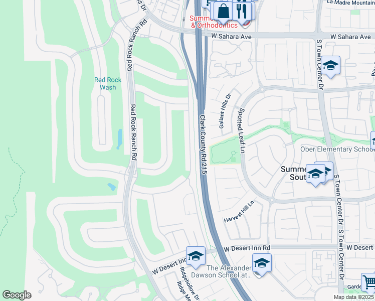 map of restaurants, bars, coffee shops, grocery stores, and more near 2933 Red Springs Dr in Las Vegas