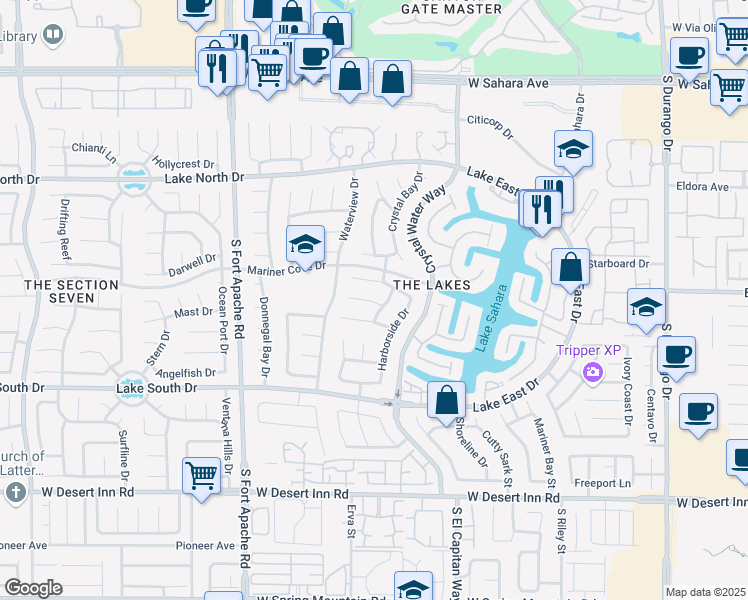 map of restaurants, bars, coffee shops, grocery stores, and more near 8908 Coast Walk Circle in Las Vegas