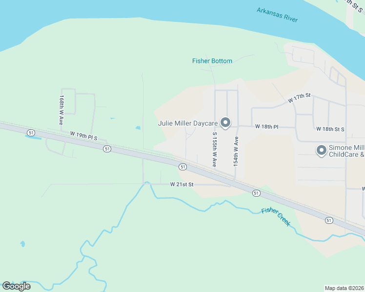 map of restaurants, bars, coffee shops, grocery stores, and more near 15815 West 19th Place in Sand Springs