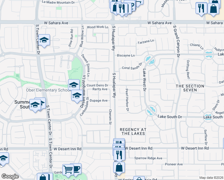 map of restaurants, bars, coffee shops, grocery stores, and more near 3014 Cherum Street in Las Vegas