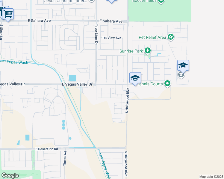 map of restaurants, bars, coffee shops, grocery stores, and more near 6459 Burns Allen Avenue in Las Vegas