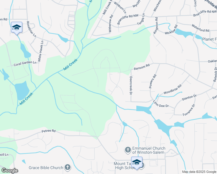 map of restaurants, bars, coffee shops, grocery stores, and more near 911 Chuppway Court in Winston-Salem