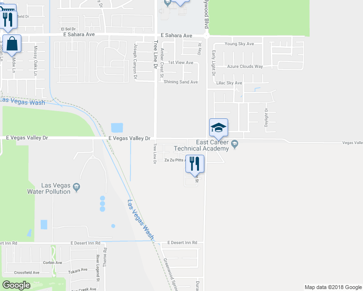 map of restaurants, bars, coffee shops, grocery stores, and more near 6489 Burns Allen Avenue in Las Vegas