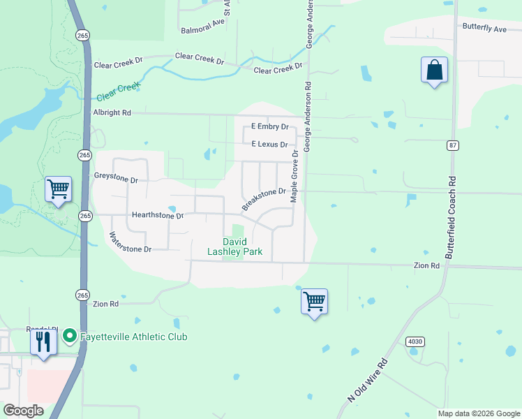 map of restaurants, bars, coffee shops, grocery stores, and more near 3702 Monte Vallo Manor in Fayetteville