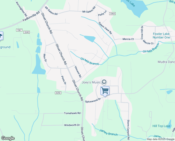 map of restaurants, bars, coffee shops, grocery stores, and more near 2301 Palo Verde Drive in Winston-Salem