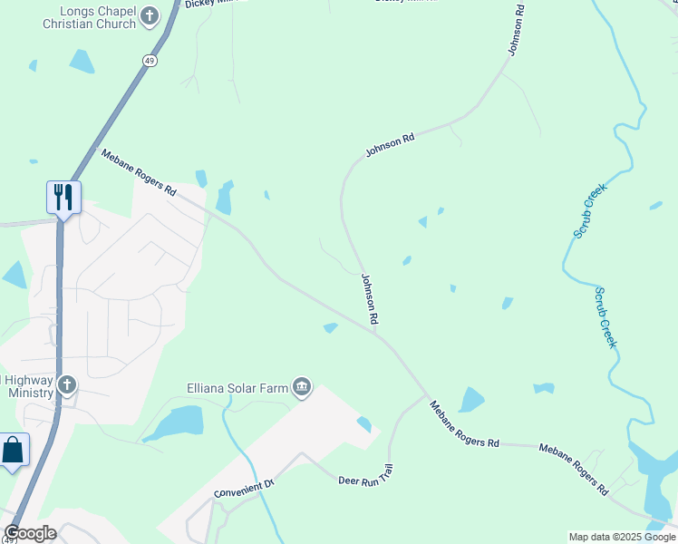 map of restaurants, bars, coffee shops, grocery stores, and more near 1814 Eller Drive in Burlington