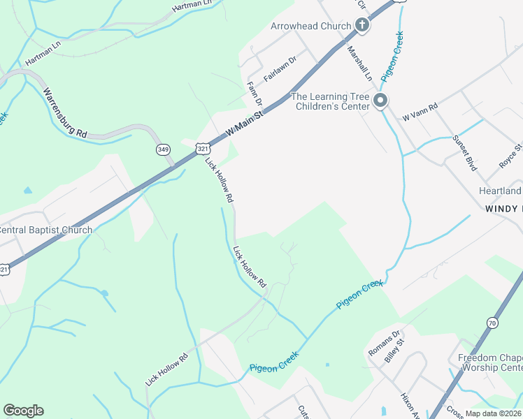 map of restaurants, bars, coffee shops, grocery stores, and more near 215 Lick Hollow Road in Greeneville