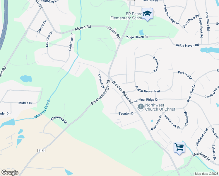 map of restaurants, bars, coffee shops, grocery stores, and more near 7119 Chaftain Place in Greensboro