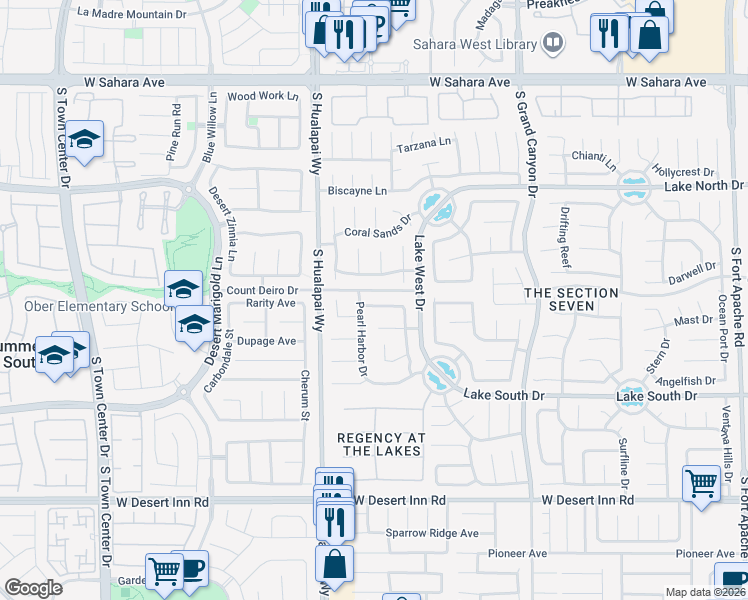 map of restaurants, bars, coffee shops, grocery stores, and more near 9924 Barrier Reef Drive in Las Vegas