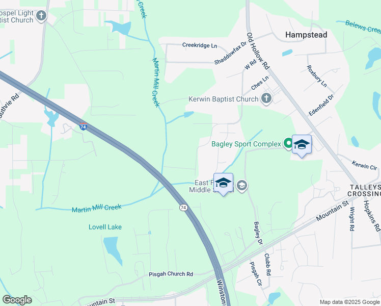 map of restaurants, bars, coffee shops, grocery stores, and more near 4982 West Road in Kernersville
