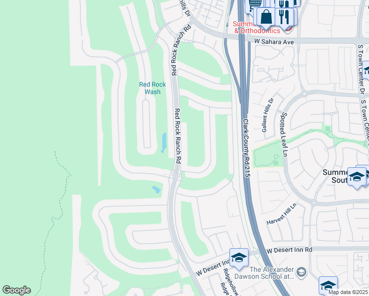 map of restaurants, bars, coffee shops, grocery stores, and more near 2924 Dove Run Creek Drive in Las Vegas