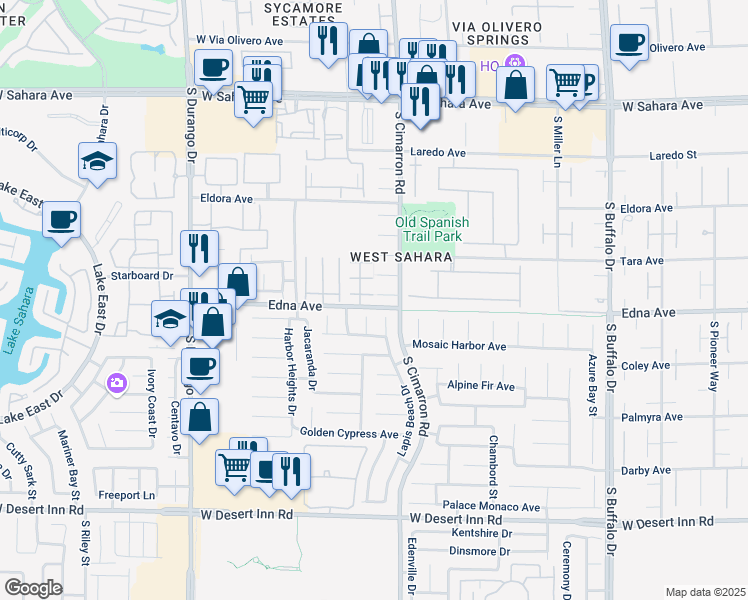 map of restaurants, bars, coffee shops, grocery stores, and more near 2922 Lapis Beach Drive in Las Vegas