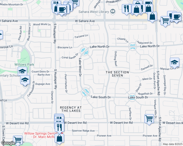 map of restaurants, bars, coffee shops, grocery stores, and more near 9808 Cactus View Avenue in Las Vegas