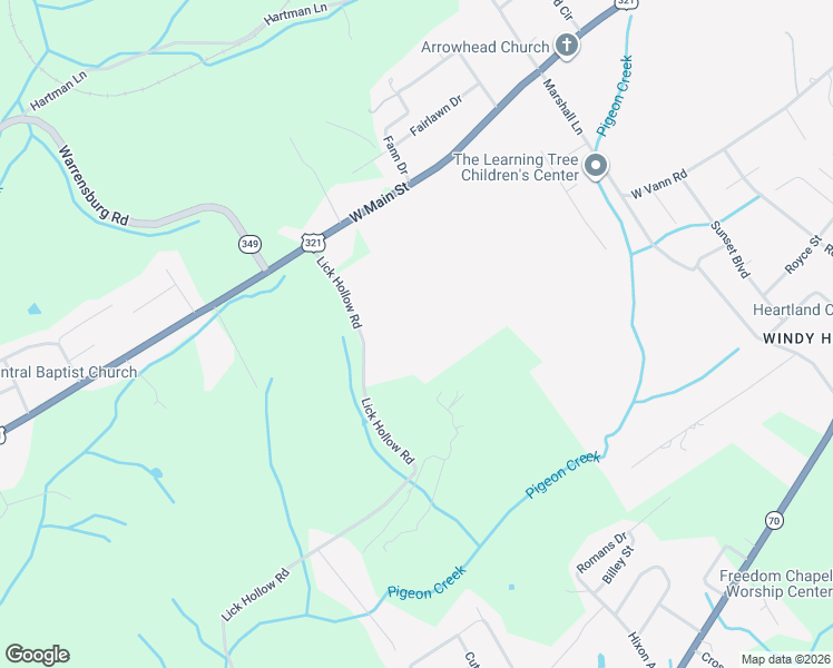 map of restaurants, bars, coffee shops, grocery stores, and more near 215 Lick Hollow Road in Greeneville