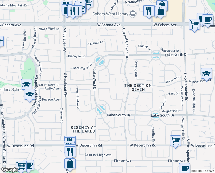 map of restaurants, bars, coffee shops, grocery stores, and more near 9808 Cactus View Avenue in Las Vegas