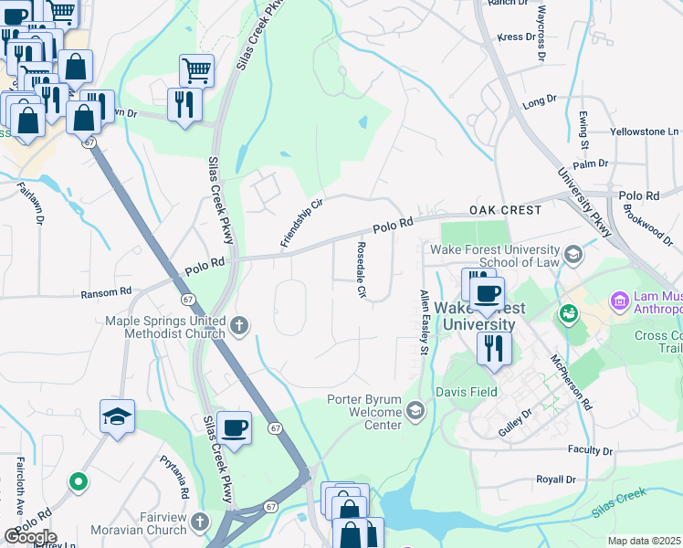 map of restaurants, bars, coffee shops, grocery stores, and more near 154 Harmon Avenue in Winston-Salem