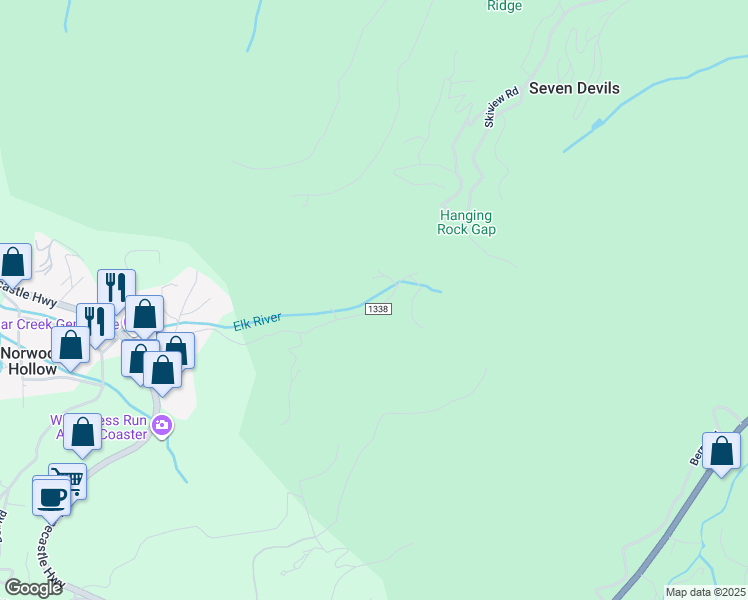map of restaurants, bars, coffee shops, grocery stores, and more near 649 Arnett Road in Banner Elk