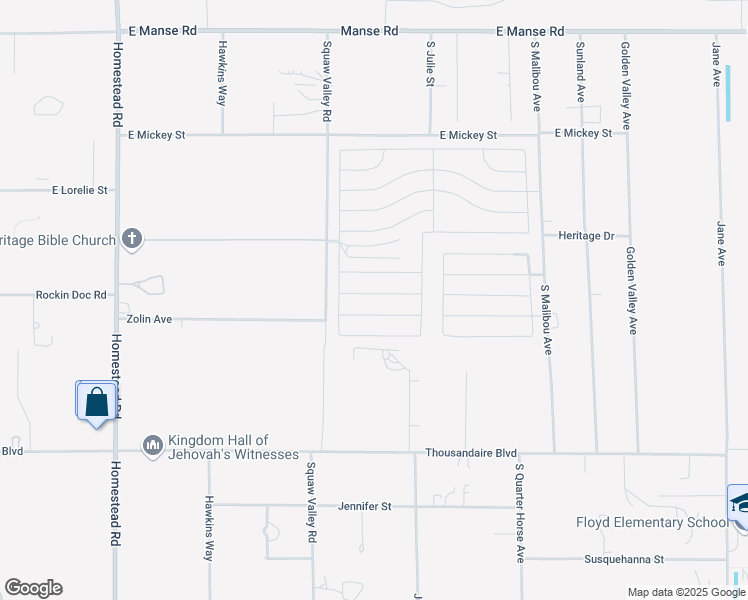 map of restaurants, bars, coffee shops, grocery stores, and more near 3581 East Malheur Avenue in Pahrump